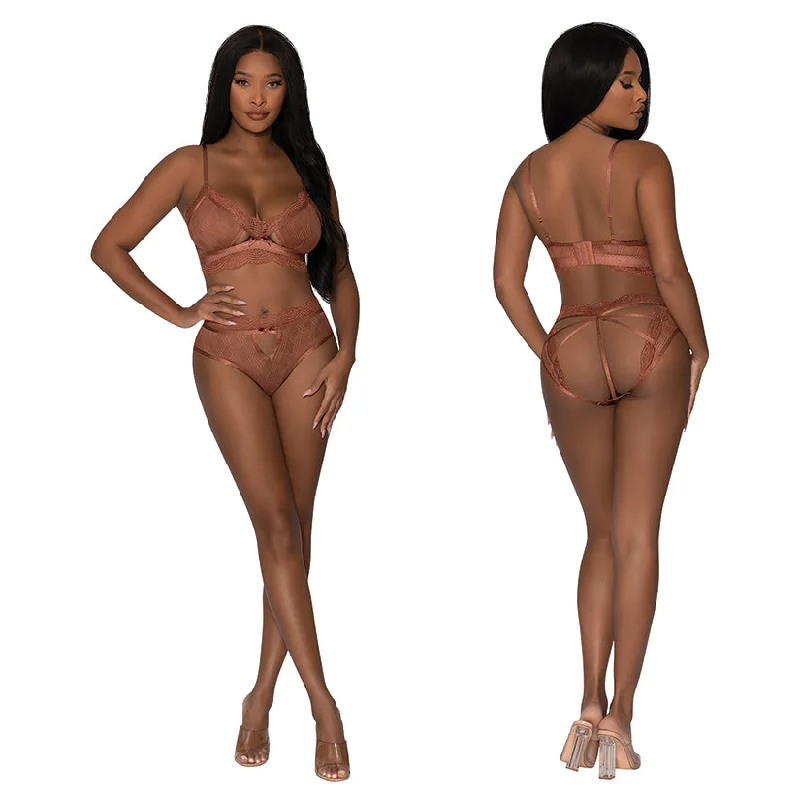 backless bra with invisible strapsBralette & G-Panty-Brown