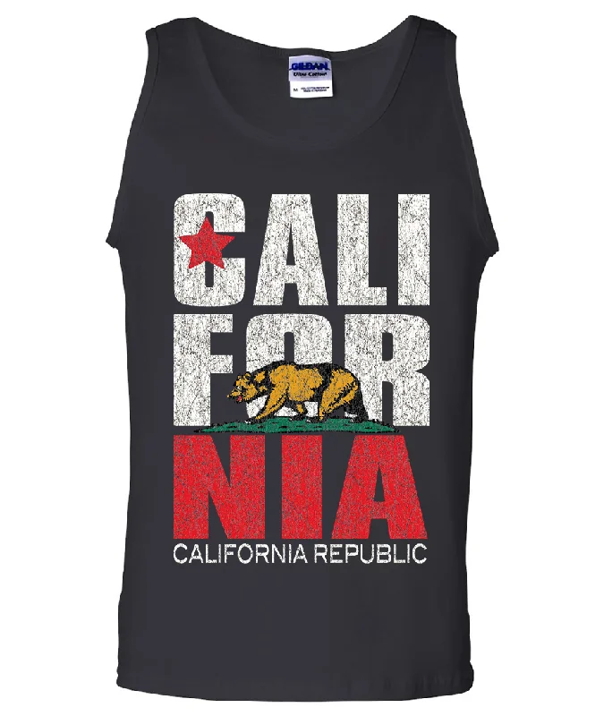 Women's Hooded Sweatshirts with Hidden PocketsCalifornia Republic Vintage Retro Tank Top