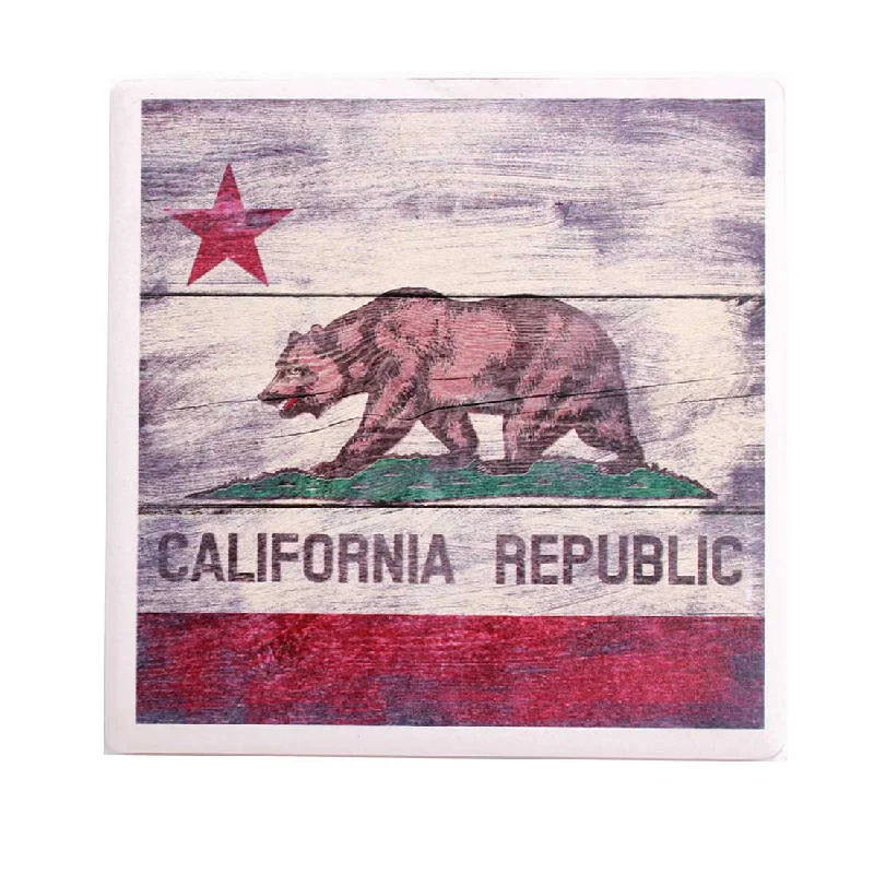 Women's Hooded Sweatshirts with Fitted SleevesCalifornia Republic Bear Flag Ceramic Coaster