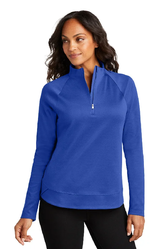 Women's Hooded Sweatshirts with Bamboo LiningPort Authority Womens C-FREE Cypress Snag Resistant 1/4 Zip Sweatshirt - True Royal Blue - New