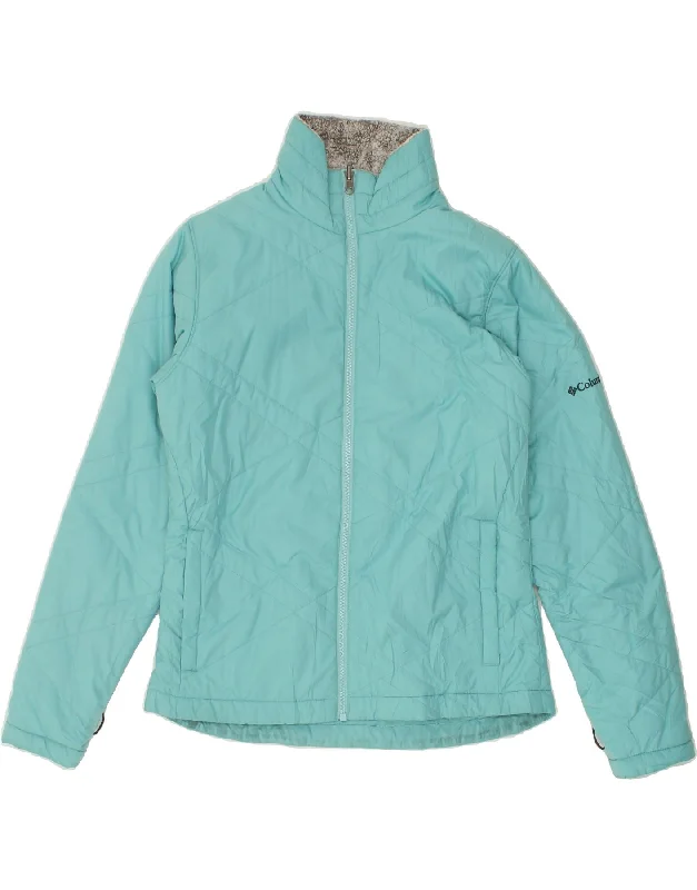 Women's Button-Up CoatsCOLUMBIA Womens Padded Jacket UK 14 Medium Turquoise Polyester