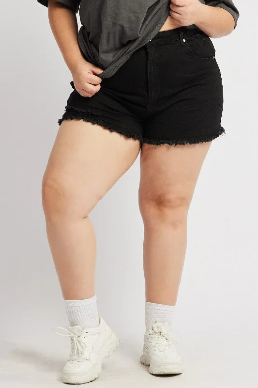 Women's Chic ShortsBlack Relaxed Shorts