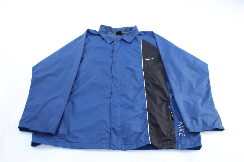 Women's PeacoatsNike Embroidered Logo Blue & Black Zip Up Jacket