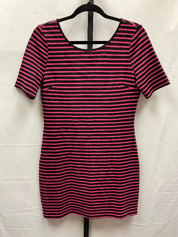 Women's Rounded-Neck DressesBlack & Pink Dress Casual Short Annabella, Size M