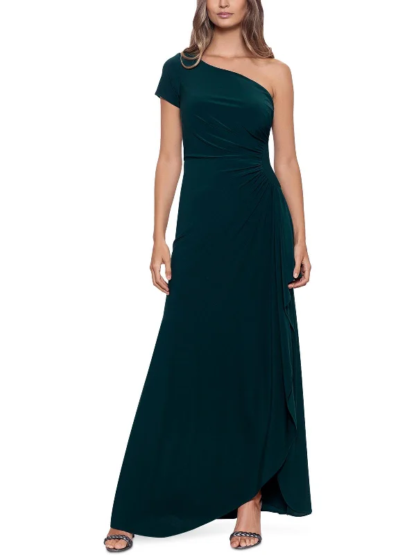 Women's One-Shoulder DressesWomens One Shoulder Ruched Evening Dress