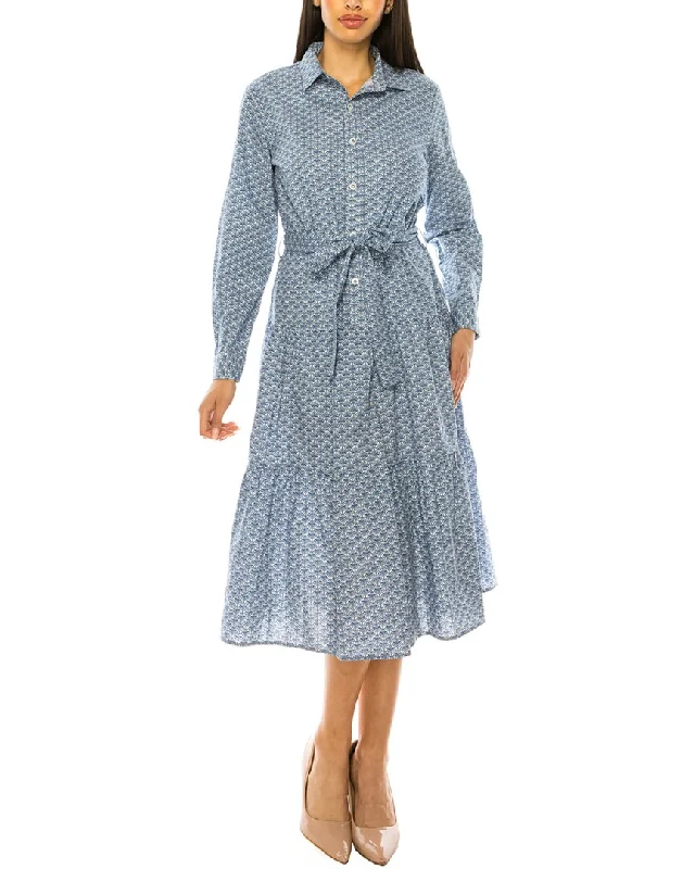 Women's High Collar DressesYAL New York Printed Shirtdress