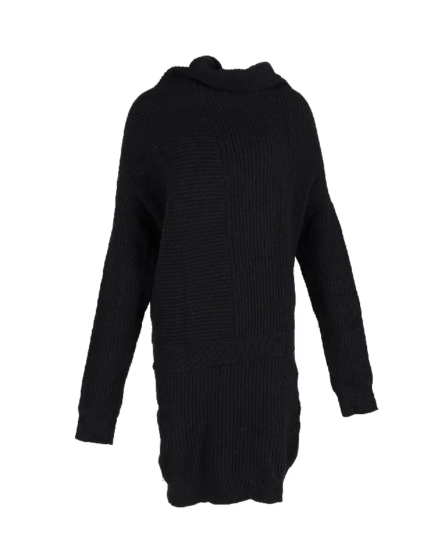 Women's Cashmere SweatersAcne Studios Jamal Ribbed Sweater Dress in Black Wool