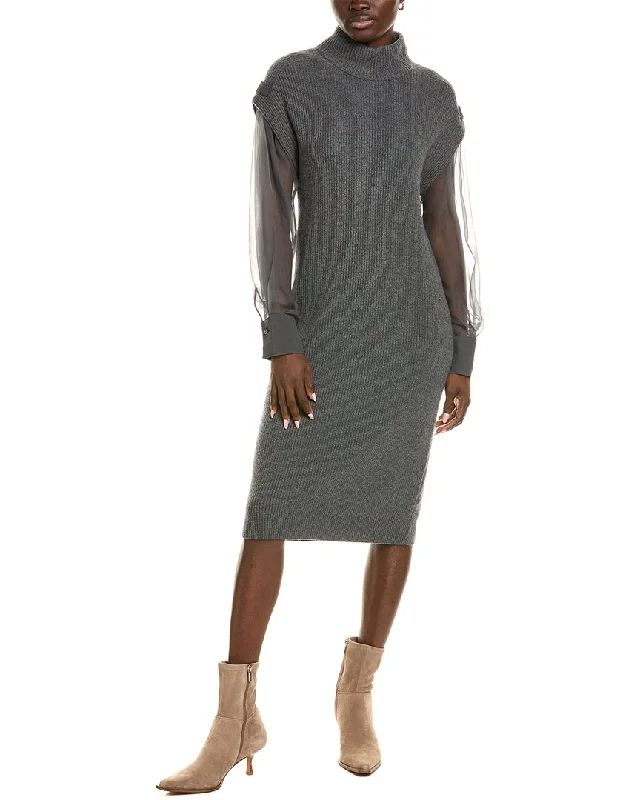 Women's Collarless Design SweatersBrunello Cucinelli Cashmere Sweaterdress