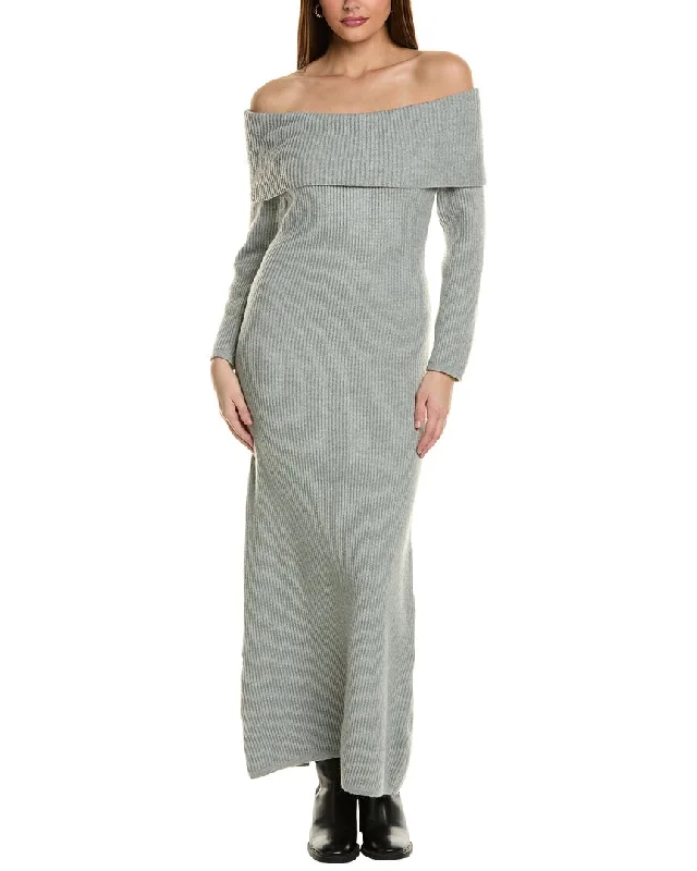 Women's Embroidered SweatersJL LUXE Off-The-Shoulder Sweaterdress