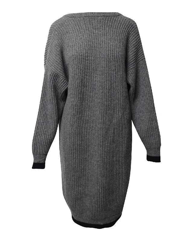 Women's Sweetheart Collar SweatersMaison Martin Margiela Knitted Sweater Dress in Grey Wool