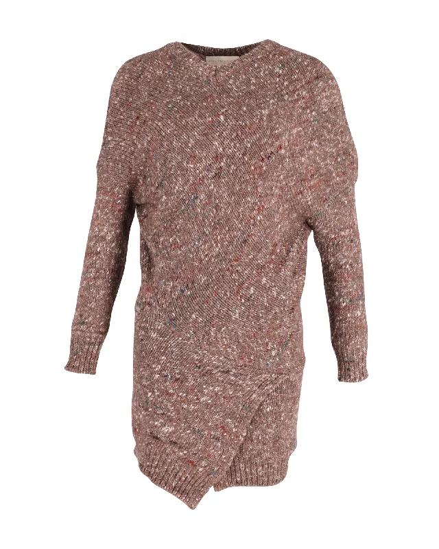 Women's Rounded Collar SweatersStella McCartney Chunky Knit Sweater Dress in Brown Wool