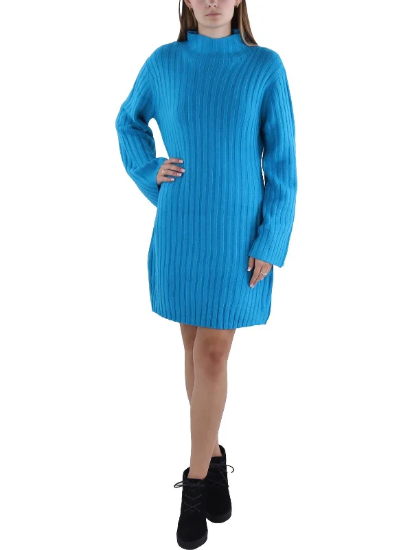 Women's Chunky Knit SweatersWomens Above Knee Ribbed Sweaterdress