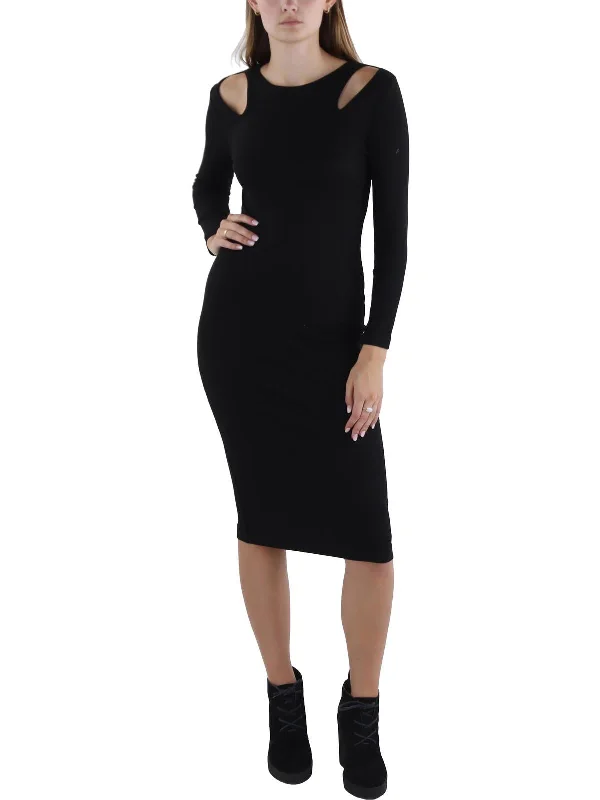 Women's Merino Wool SweatersWomens Ribbed Knee Length Sweaterdress