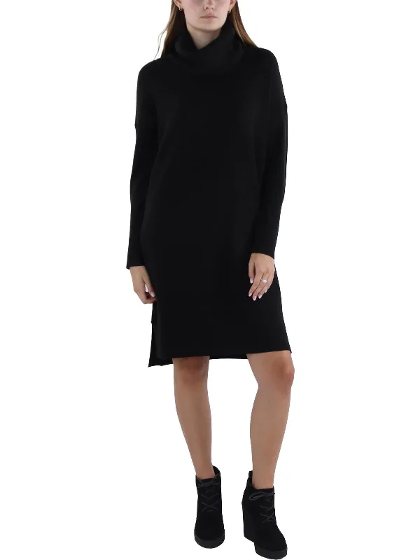 Women's Oversized SweatersWomens Ribbed Trim Above Knee Sweaterdress