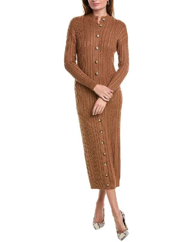 Women's Button-Up SweatersYAL New York Cable Knit Sweaterdress