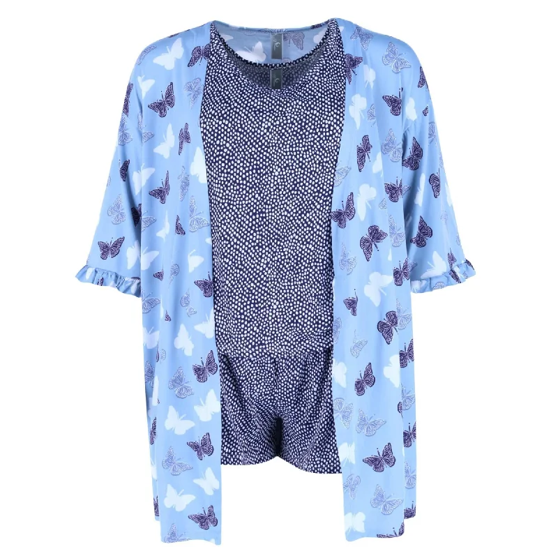 women's pajamas with a touch of elegancePJ Couture Women's Tank Top and Shorts with Robe Sleep Set