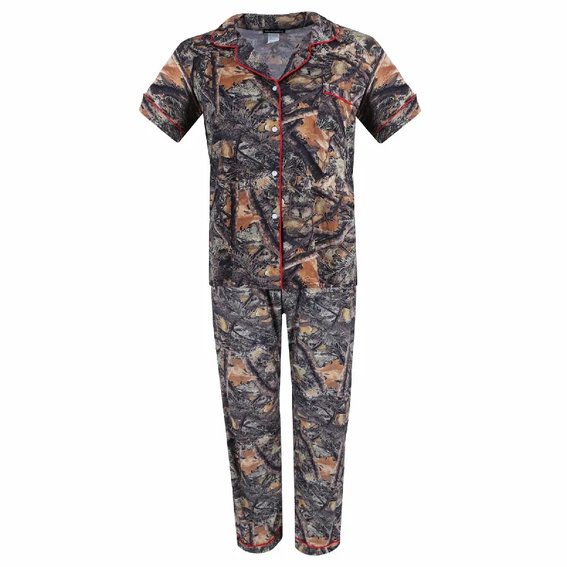 women's pajamas with a relaxed fitWeekending Women's Short Sleeve Camo Pajama Set